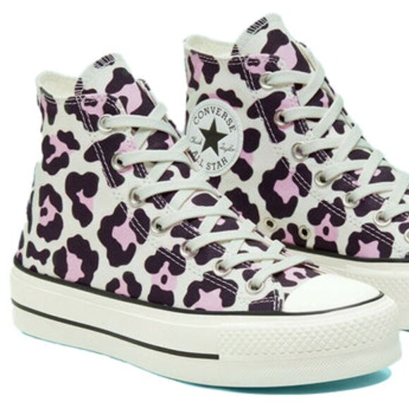 CONVERSE - Chuck Taylor All-Star Leopard High Top Canvas Sneakers - US 7 - 37.5 - Picture 2 of 13